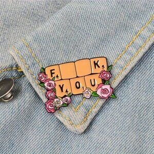 3 for $20** (all individual pins!) Scrabble Piece F*#! YOU Funny Pin Great Gift